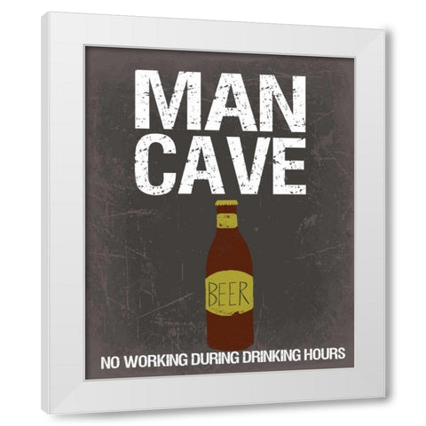 Man Cave White Modern Wood Framed Art Print by Doucette, Katie