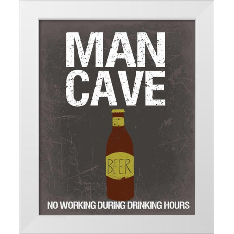 Man Cave White Modern Wood Framed Art Print by Doucette, Katie