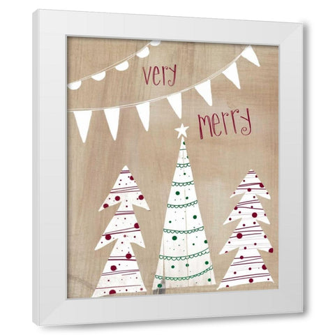 Very Merry  White Modern Wood Framed Art Print by Doucette, Katie