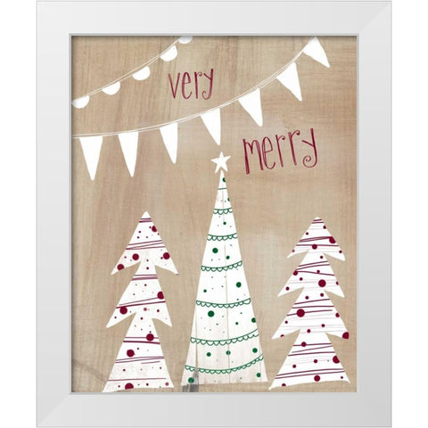 Very Merry  White Modern Wood Framed Art Print by Doucette, Katie