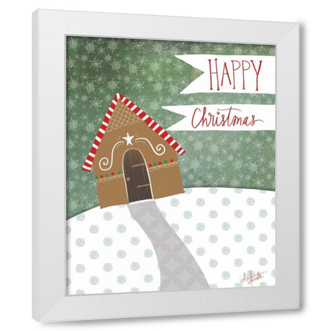 Happy Christmas White Modern Wood Framed Art Print by Doucette, Katie
