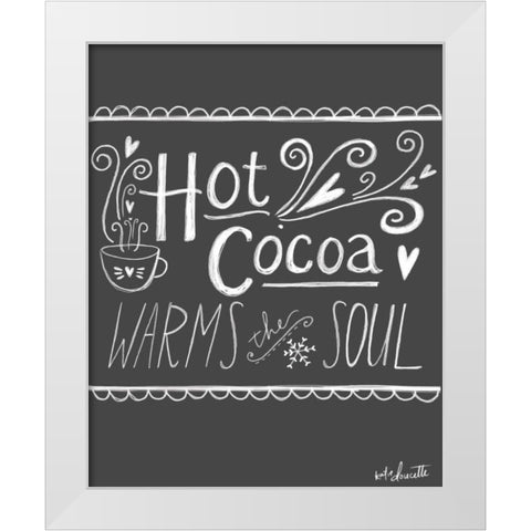 Hot Cocoa White Modern Wood Framed Art Print by Doucette, Katie