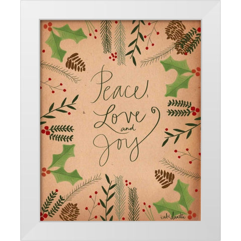 Peace Love Joy White Modern Wood Framed Art Print by Doucette, Katie