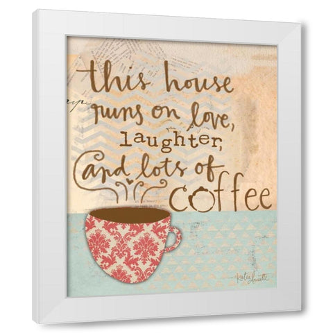 Laughter and Coffee White Modern Wood Framed Art Print by Doucette, Katie