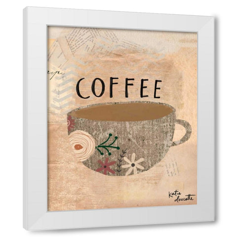 Coffee White Modern Wood Framed Art Print by Doucette, Katie