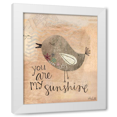 Sunshine Bird White Modern Wood Framed Art Print by Doucette, Katie