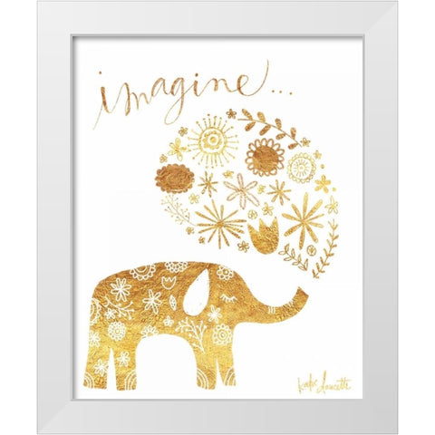 Imagine Elephant White Modern Wood Framed Art Print by Doucette, Katie