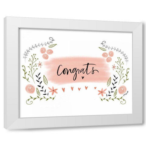 Congrats White Modern Wood Framed Art Print by Doucette, Katie