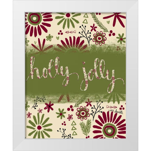Holly Jolly White Modern Wood Framed Art Print by Doucette, Katie