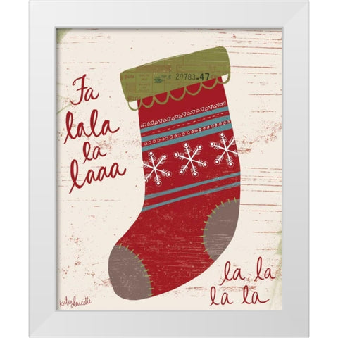 Fa La La La La White Modern Wood Framed Art Print by Doucette, Katie