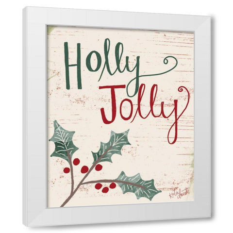Holly Jolly White Modern Wood Framed Art Print by Doucette, Katie