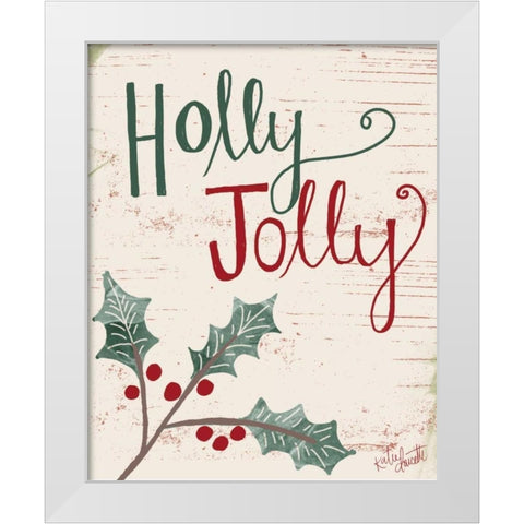Holly Jolly White Modern Wood Framed Art Print by Doucette, Katie