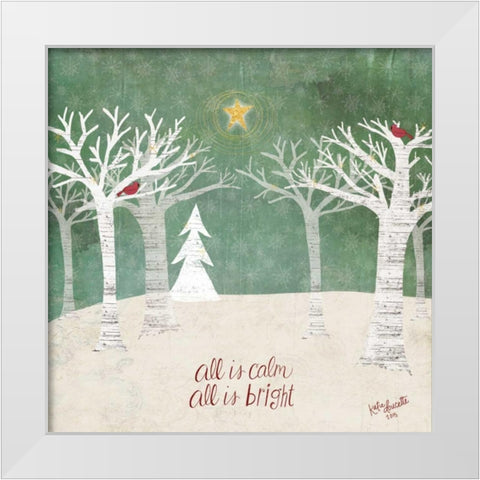 Christmas Trees White Modern Wood Framed Art Print by Doucette, Katie