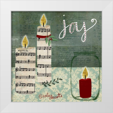 Candles White Modern Wood Framed Art Print by Doucette, Katie