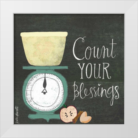 Count Your Blessings White Modern Wood Framed Art Print by Doucette, Katie