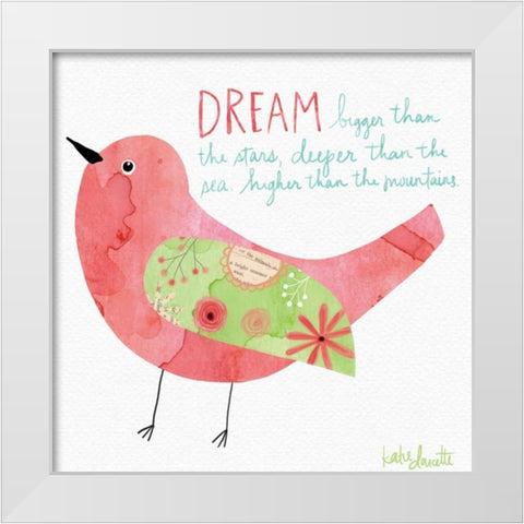 Dream Watercolor Bird White Modern Wood Framed Art Print by Doucette, Katie