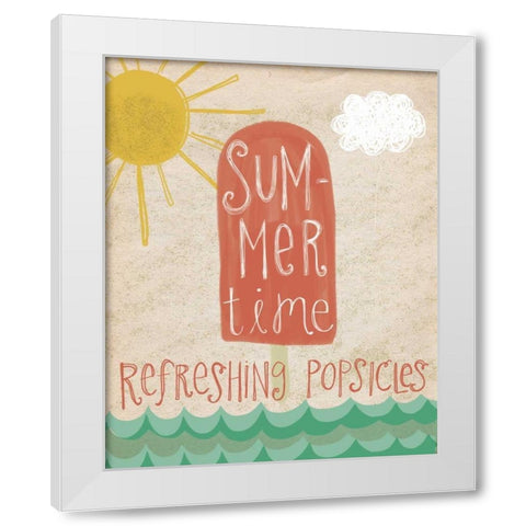 Popsicles White Modern Wood Framed Art Print by Doucette, Katie