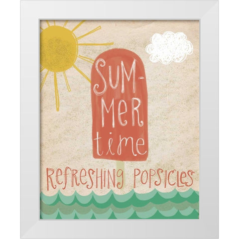 Popsicles White Modern Wood Framed Art Print by Doucette, Katie