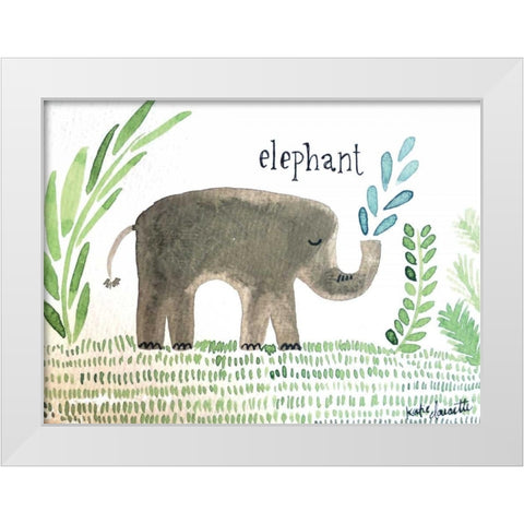 Elephant White Modern Wood Framed Art Print by Doucette, Katie