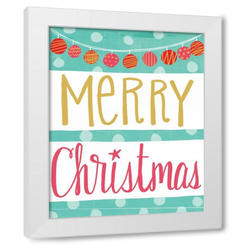 Merry Christmas White Modern Wood Framed Art Print by Doucette, Katie