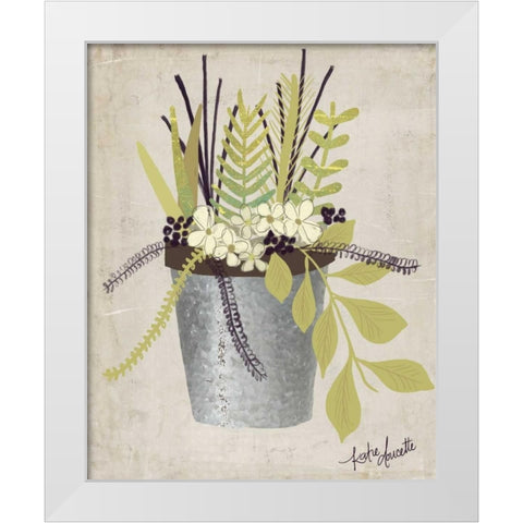 Flower Pot White Modern Wood Framed Art Print by Doucette, Katie