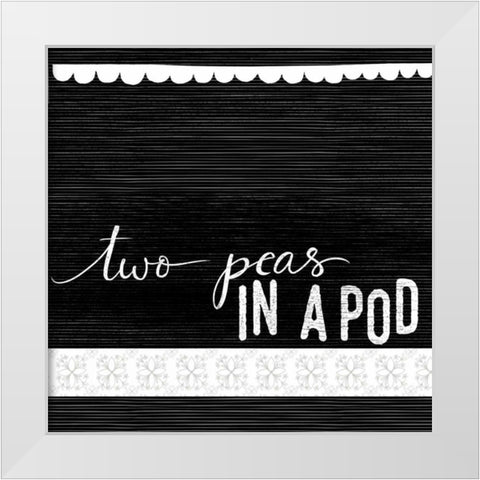 Two Peas in a Pod White Modern Wood Framed Art Print by Doucette, Katie
