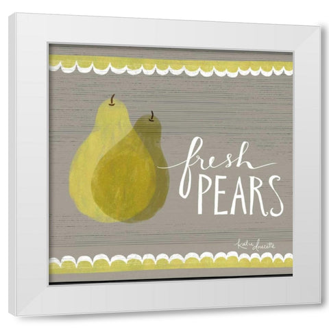 Fresh Pears White Modern Wood Framed Art Print by Doucette, Katie