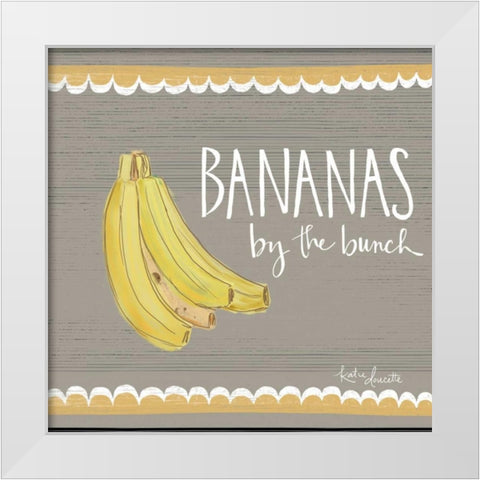 Bananas by the Bunch White Modern Wood Framed Art Print by Doucette, Katie