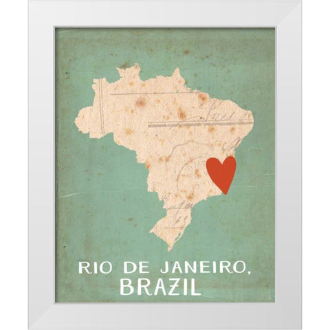 Brazil White Modern Wood Framed Art Print by Doucette, Katie