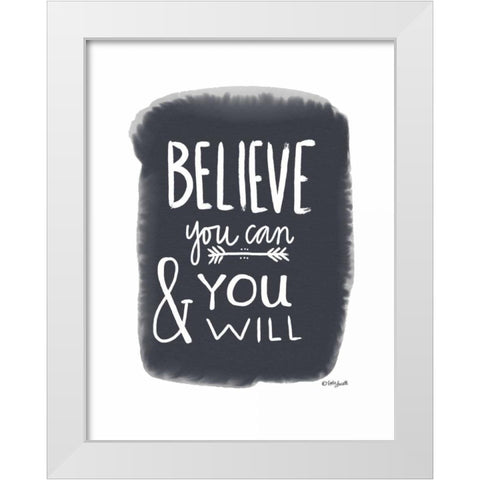 You Can White Modern Wood Framed Art Print by Doucette, Katie