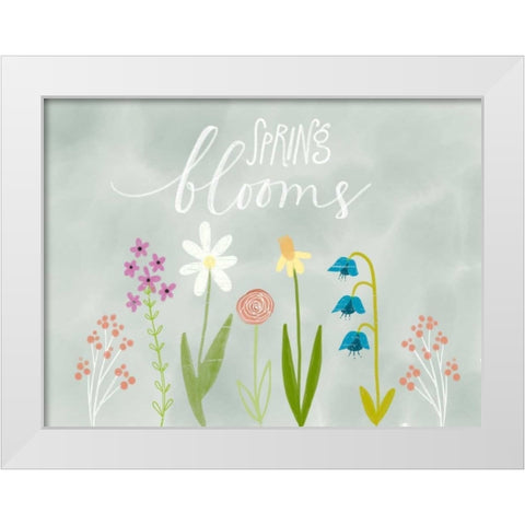 Spring Blooms White Modern Wood Framed Art Print by Doucette, Katie