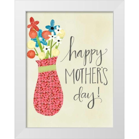 Mothers Day Vase White Modern Wood Framed Art Print by Doucette, Katie