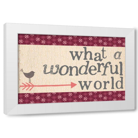 Wonderful World White Modern Wood Framed Art Print by Doucette, Katie