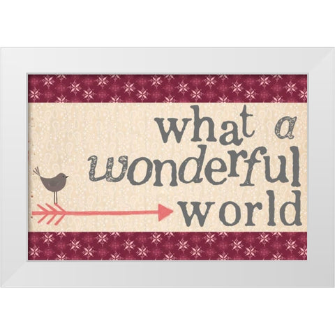 Wonderful World White Modern Wood Framed Art Print by Doucette, Katie