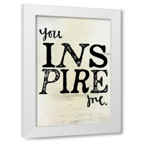 Inspire Me White Modern Wood Framed Art Print by Doucette, Katie