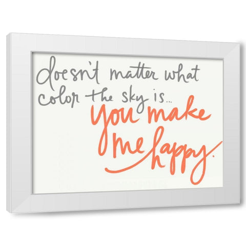 Make Me Happy White Modern Wood Framed Art Print by Doucette, Katie