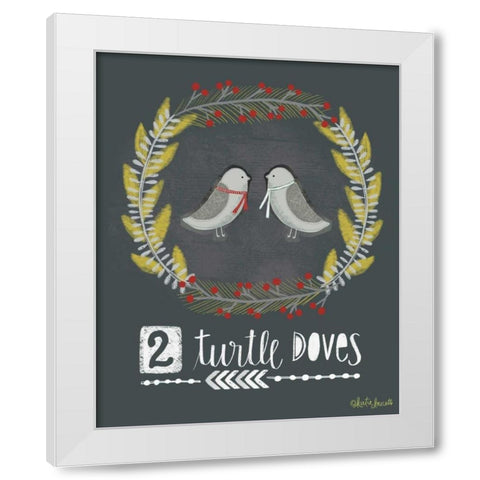 2 Turtledoves White Modern Wood Framed Art Print by Doucette, Katie