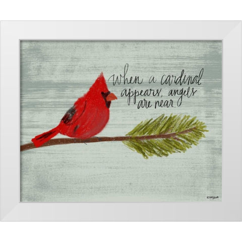 Cardinal White Modern Wood Framed Art Print by Doucette, Katie