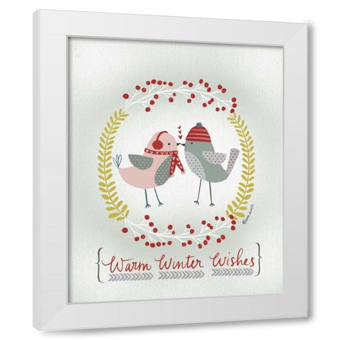 Warm Winter Wishes White Modern Wood Framed Art Print by Doucette, Katie