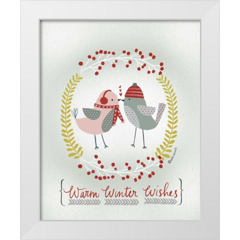 Warm Winter Wishes White Modern Wood Framed Art Print by Doucette, Katie