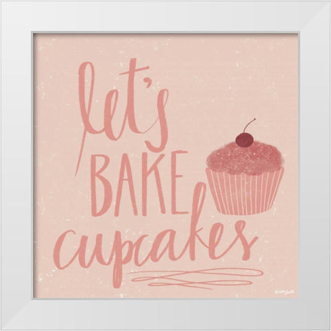 Lets Bake White Modern Wood Framed Art Print by Doucette, Katie