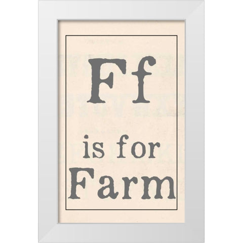 F is for Farm White Modern Wood Framed Art Print by Doucette, Katie