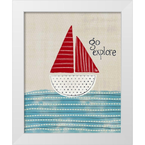 Go Explore White Modern Wood Framed Art Print by Doucette, Katie