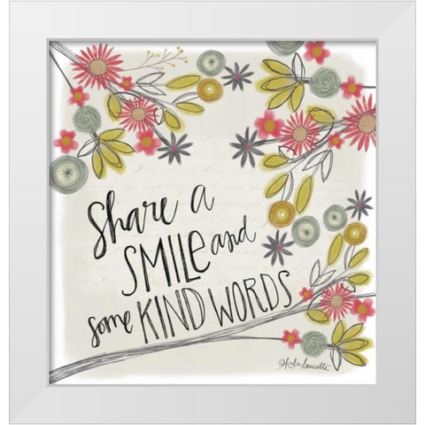 Share a Smile White Modern Wood Framed Art Print by Doucette, Katie