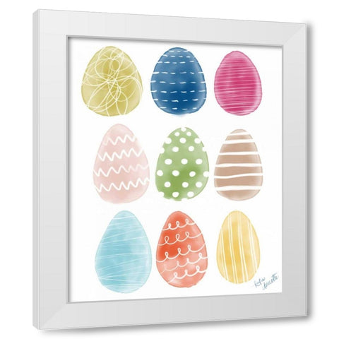 Easter Eggs White Modern Wood Framed Art Print by Doucette, Katie