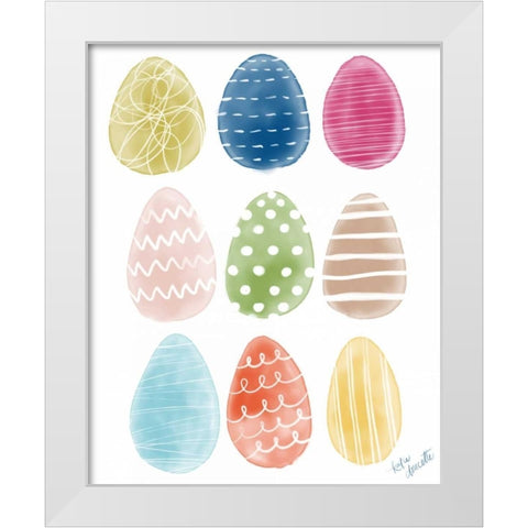 Easter Eggs White Modern Wood Framed Art Print by Doucette, Katie