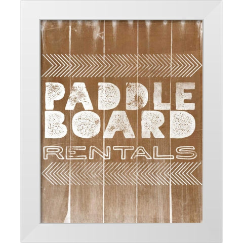 Paddle Board Rentals White Modern Wood Framed Art Print by Doucette, Katie