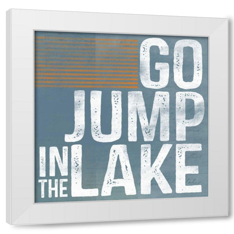 Jump in the Lake White Modern Wood Framed Art Print by Doucette, Katie