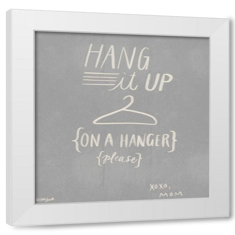 Hang It Up - Gray White Modern Wood Framed Art Print by Doucette, Katie