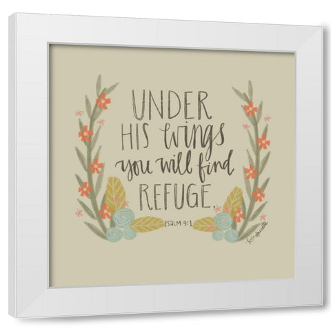 Under His Wings White Modern Wood Framed Art Print by Doucette, Katie
